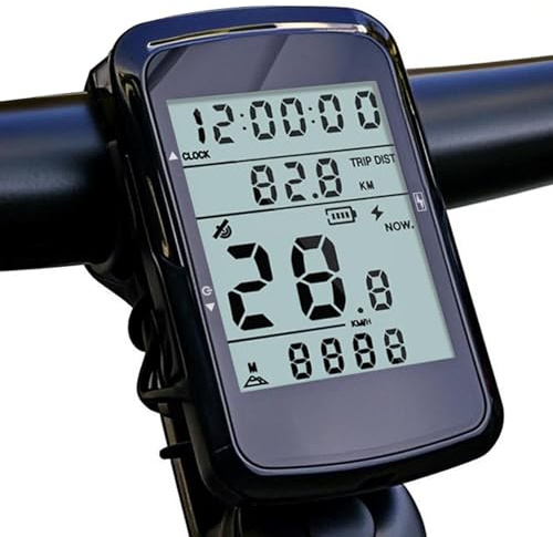 Plyisty GPS-Fahrradcomputer, Kabelloser Fahrradcomputer Mit 2,4-Zoll-Bildschirm, Hintergrundbeleuchtung, Wasserdichter Fahrradtacho, 28 Stunden Laufzeit 1200 Mah, Wiederaufladbar