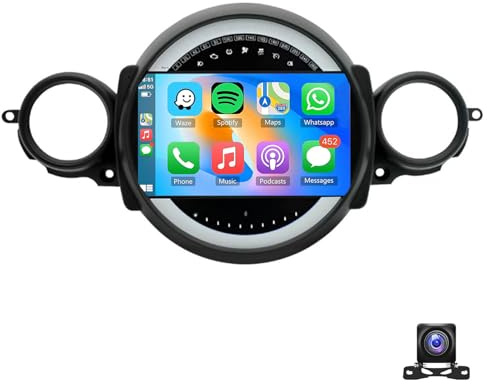 Autoradio Android 15 Per Mini Cooper R56 2007-2014 Con Carplay Wireless Android Auto 9'' HD Touchscreen Radio Navigazione GPS Bluetooth FM RDS DSP WiFi SWC Telecamera Di Backup Microfono(Size:M100)