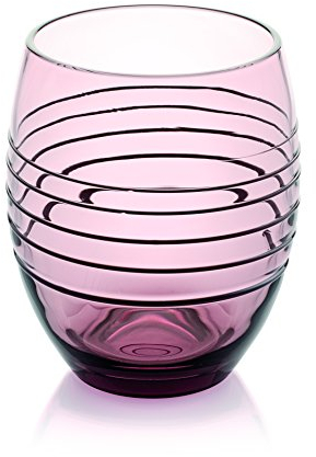 IVV Rings Set Bicchiere Acqua, 33 cl, 6 pezzi, Vetro, Viola, 0.27x0.186x0.112 cm