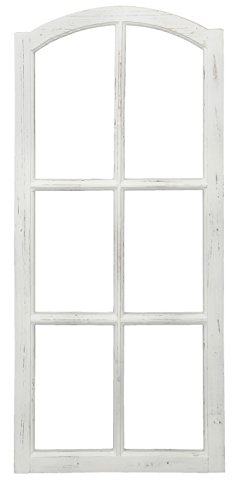 Posiwio Deko-Fensterrahmen Holz- Rahmen Fenster-Attrappe Holz Shabby Weiss gewischt Vintage