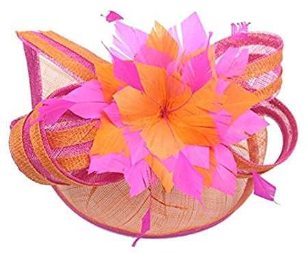Lawliet Woman Fascinator Sinamay Hats Wedding Occasion Cocktail Party Hair Accessories