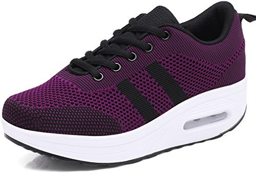 Solshine, sneaker Walkmaxx, da donna, eleganti, con plateau e lacci, scarpe fitness shape-up, Viola (Violett), 38 EU