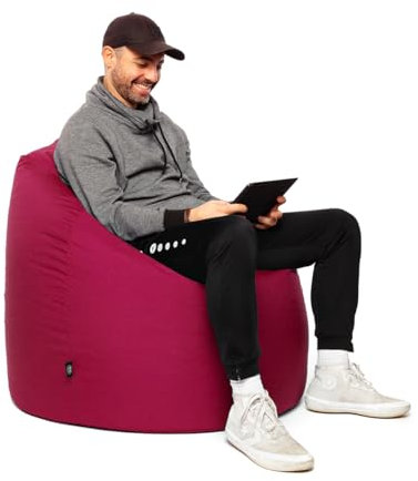 PATCH HOME Sitzsack XXXL Tropfenform - Weinrot - Indoor & Outdoor Beanbag mit Styroporfüllung - Bereits Befüllt - Kinder & Erwachsene - 30 Farben & 3 Größen - Für Kinder und Erwachsene