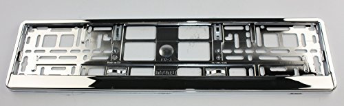 ZentimeX Z788679 Kennzeichenhalter Kennzeichenhalterung hell Silber glänzend Hochglanz für DE-Standard Kennzeichen 1 Stück