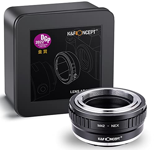 K&F Concept Objektivadapter M42-NEX Fit Objektivadapter zur Montage von Objektiven mit M42-Anschluss an Sony NEX-Gehäuse aus Metall