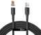 NetDot Gen10 Micro-USB-Ladekabel, magnetisch, aus geflochtenem Nylon, mit seitlicher LED, kompatibel mit Android-Gerät (2 m, 1 x schwarz)