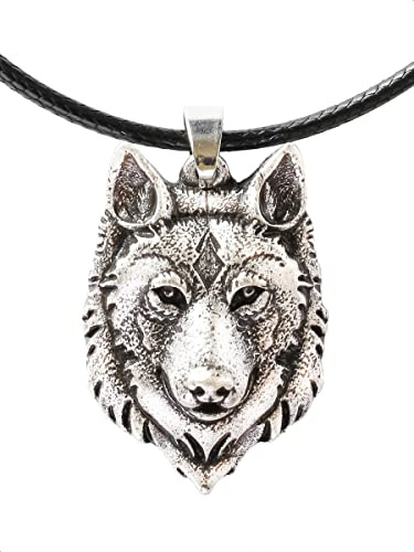 HAQUIL Wolf Necklace Alpha Male Wolf Head Pendant Wolf Jewelry Gift For Men And Women
