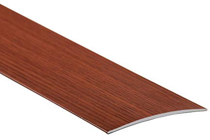 80mm Wide Self-Adhesive Aluminium Wood Effect Transition Strip Carpet Cover Door Floor Threshold TMW Profiles (Mahogany)