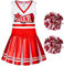 Spooktacular Creations Cheerleader Kostüm für Mädchen, Schulkind Cheer Kostüm Outfit, Halloween Kostüm, Karneval Kostüm, M (7-9 Jahre).