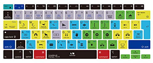 MMDW Premiere Pro CC Shortcut Hotkeys Keyboard Cover A2179 Silicone Skin Keyboard Protector for MacBook Air 13 inch with Touch ID A2337 M1 Chip European Layout