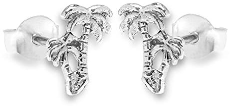 Small Sterling Silver Palm Tree Stud Earrings