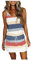 MRULIC Damen Kleider Mit Taschen Ohne Arm Sommerkleider Strandkleider Gestreift Streifen Drucken A-Linie Minikleid Partykleid Tuchkleid Ballkleid Festkleid Abendkleider Frauen LäSsig Cocktailkleid
