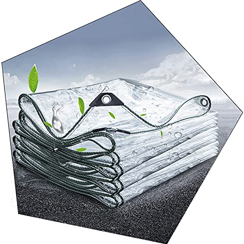 Plane Transparent Wasserdichte PVC Abdeckplane mit Ösen,Vordächer und Planen,Strapazierfähige,Wetterfeste Plane,für Terrasse Pavillon Terrassen Regenschutz,Seil Enthalten,365g/M² (1.5x2.2m)