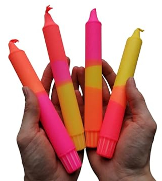 Lichtblick Kerzenmanufaktur/Dip Dye Kerzen/NEON PARTY / 4er Set