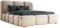 GRAINGOLD Bubble Bett 140x200, Polsterbett mit Bettkasten, Polsterbett mit Stauraum, Samt, mit Lattenrost, mit Kopfteil, ohne Matratze (Beige, 140x200)
