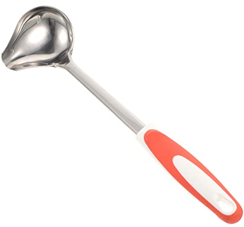 Yardwe Cucharón De Salsa De Acero Inoxidable Con Vertedor Cucharón Pequeño Para Salsas y Sopas Accesorio De Cocina Antideslizante Diseño Único y Práctico