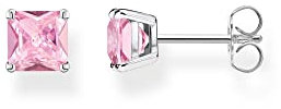 Thomas Sabo Ohrstecker mit pinken Steinen aus 925er Sterling-Silber, Höhe: 6mm, H2174-051-9