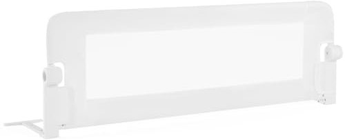 RELAX4LIFE Barrera Seguridad Niños Cama Plegable 105/120/150cm, Barandilla Cama Niño Abatible de Metal y Tela Oxford con Malla Transpirable para Camas Individuales y Dobles (Blanco, 120x40x42cm)