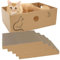 MUAEEOK Kratzbaum aus Karton mit Box, 5 Stück, wendbar, Ersatz für Katzenkratzer, gewellte Kratzlounge für den Innenbereich, Kätzchen zum Ausruhen, Spielen, geeignet für bis zu 5 kg (42 x 30 x 14,5