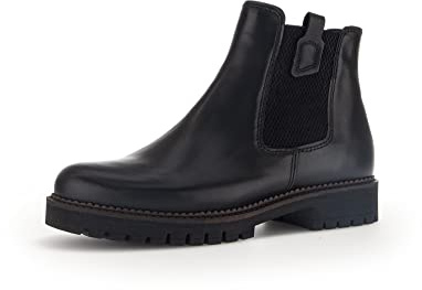 Gabor Damen Chelsea Boots, Frauen Stiefeletten,Wechselfußbett,Komfortable Mehrweite (H),Stiefel,Bootee,schw (S.s/c/Micro),38.5 EU / 5.5 UK