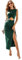 HEYPORK Damen Frühling Sommer Rock Bequem Lässig Kleider Mode Elegant Röcke Frauen Farbe Rundhalsausschnitt Vorne Offen Kleid(Grün, L)