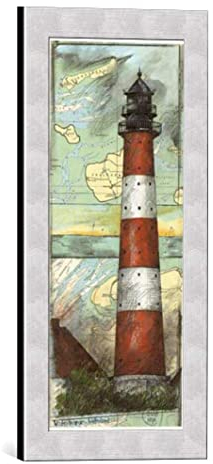 kunst für alle Bild mit Bilder-Rahmen: Ole West Westerheversand - dekorativer Kunstdruck, hochwertig gerahmt, 22x52 cm, Silber gebürstet