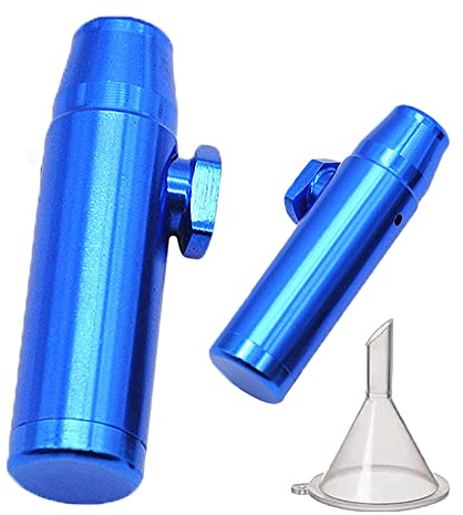 Dispensador de rapé, 2 unidades, con embudo (5,2 x 1,5 cm, azul)