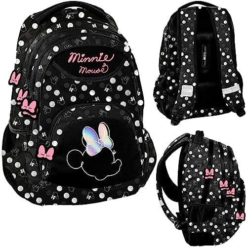 PASO Rucksack mit mehreren Fächern schwarz Minnie