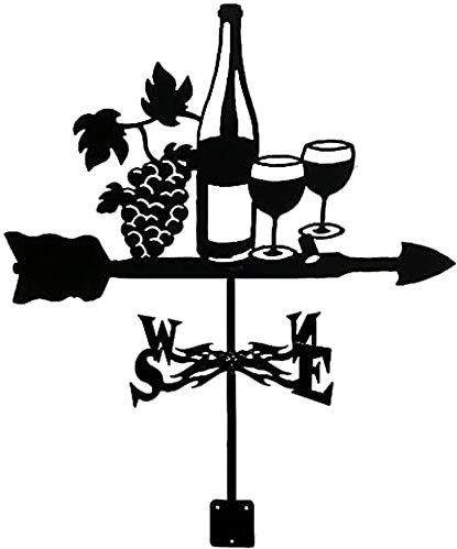 NOALED Wetterfahnen aus Metall, Sprühfarbe, Windrichtungsanzeiger für Rasen, Hochzeit, Bauernhof, Schuppen, Scheunen, einfache Installation – Wein