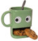 Fisura – Taza original para regalar “ojos”. Taza con soporte para galletas Taza de cerámica con hueco para galletas. Taza de 240 ml. (Verde)