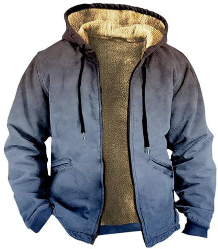KONG JIMFAN Regenjacke Herren Oversize Hoodie Herren Einweg Regenponcho Erwachsene Kunstlederjacke Herren Leichte Steppjacke Herren Jacket Men Jacket Y2k Running Vest Snowboardjacke(Blue,7XL)