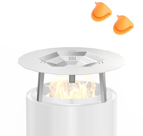 BBQ-PLUS Einteiliger Wärmeabweiser Ersatz für Solo Stove Ranger 38,1 cm Feuerstelle, Edelstahl-Wärmeverteiler-Zubehör mit 3 Stützbeinen für die meisten 38,1 cm Außen-/Innen-Feuerstelle
