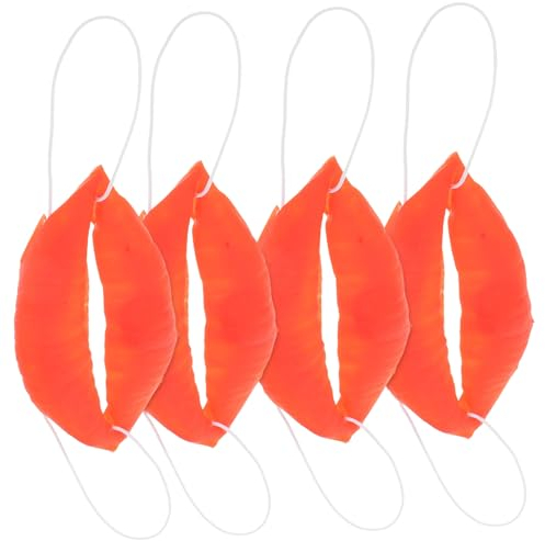 TOYANDONA 4 Stück gefälschte Lippe Photobooth Requisiten lustige rote Lippen dekorative Wurst Mund Karneval-Zirkus-Mund Clown schmücken große Wurst Großer Mund Plastik