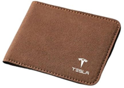 ZUMAHA Portefeuilles Et Porte-Cartes Porte-chéquiers Porte-Monnaie Porte Carte Bancaire pour Tesla Model 3 Model Y Model S Model X Homme Femme Gift Accessoires,Brownstyle
