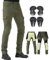 CTBQiTom Pantalón Moto para Hombre con Revestimiento Protector de aramida Pantalón de Moto con Coraza Desmontable CE,Verde Militar,36W/31L