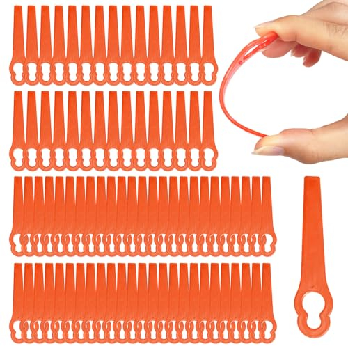FUIPVGI 80 Pcs Replacement Plastic Blades, Plastic Grass Trimmer Blades, 83 mm Lawn Mower Cutting Blades, Replacement Cordless Strimmer Blades, Garden Mower Replacement Blades (80 Pcs)