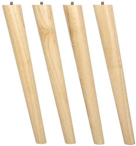BELLE VOUS Set de Patas de Muebles - 4X Elevadores Inclinados de Mueble de Madera para Sofas Mesas Cama y Sillas - con 16x Tornillos y 4X Placas de Montaje para Mesa Sofa y Más