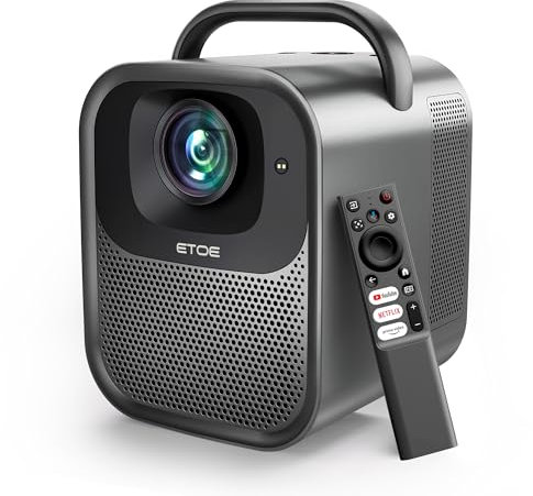 Beamer 4K Heimkino Google TV Lizenziertem mit Netflix, Outdoor Portable Projektor 1000ANSI Full HD 1080P Native, ETOE Seal Pro Smart Beamer für Handy, Bluetooth, Dolby Audio, Auto fokus