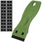 Flintronic Grattoir Vitre avec 20 Pièce Lames de Rechange, Grattoir Plaque Vitrocéramique pour Élimination de L'adhésif, Peinture, Décalcomanies des Portes Vitres Fenêtres (Vert)