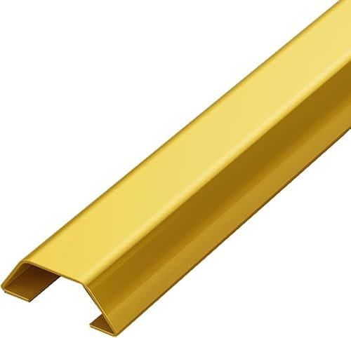 ONIICHI Cable Cover 2 * 1m Cable Trunking,Wall Mounted TV Cable Cover,Network Cable Trunking,Cable Trunking,Stainless Steel Cable Trunking,for Office,Warehouse,Floor-Gold||2#