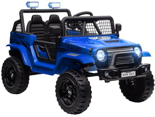 AIYAPLAY Kinder Elektroauto 12 V mit 2,4G Fernbedienung für 3-6 Jahre Blau | 3-5 km/h, Stoßdämp, Elektrisches Kinderfahrzeug, Musik, Suchscheinwerfer, Scheinwerfer, Hupe, MP3, Elektro Auto