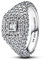 PANDORA Anello cocktail donna argento pavé quadrato 193556C01, 52/16,6, Argento sterling, Zirconia cubica
