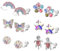 6 Paar Ohrclips Mädchen, Bunt Ohrclips harz, Ohrringe Klipp für Kinder, Clip Ohrringe Mädchen, mit Schmetterlinge, Blumen, Sterne usw., Nein Durchbohrt, für Mädchen