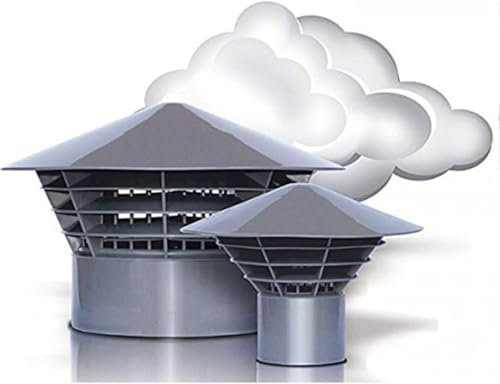 WYSKONT Grau Entlüftungshaube Polypropylen - Dachentlüfter DN110, UV-stabilisiert, Ästhetisch, Schutz gegen Blätter, Insekten, Vögel, Keine Verbindungen, Montage auf dem Rohr (DN110)