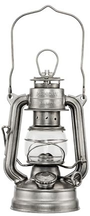 Thous Winds Retro Sturmlaterne, Memory Kerosin Laterne (Klassische Version), Petroleum Lampe Outdoor mit Tragegriff, Perfekte für Camping, Wandern, Terrasse, Gartenabende, Picknick, Retro Silber