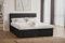 Kaiser Möbel - Boxspringbett 200x200 cm - Bett mit Bettkasten, Matratze H2 Mittelweich und Topper - Hohe Kopfstütze, 2 Matratzen und 2 Bettkästen - Polsterbett Trento, Plüsch Cord Velo Schwarz