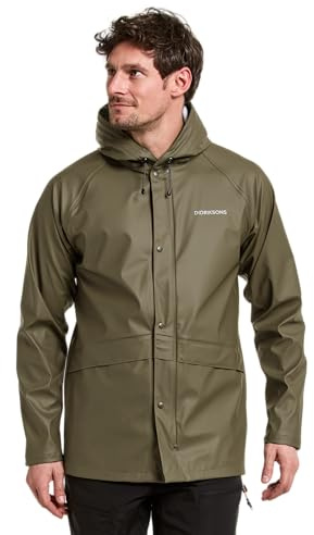 Didriksons Men's Waterproof Rain Jacket Windproof Avon | 5000 mm Water Column, Welded Seams, Hooded, Adjustable Cuffs