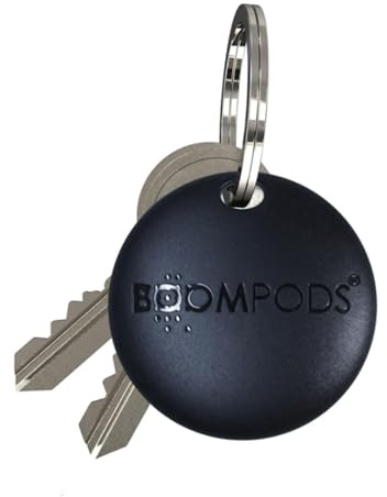 Boompods Tag Tracker Bluetooth Tracker Tag, Grey | Ocean Plastic Smart Tracking Device for Children, Pet & Dog, Keyring Wallet Tracker for Luggage, Key Finder Compatible