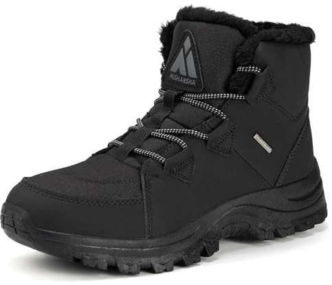 Mishansha Scarpe Donna Invernali Pelo Boots | Stivaletti，Impermeabili，Antiscivolo，Termico，per Passeggiate，Sci，Campeggio, Tempo