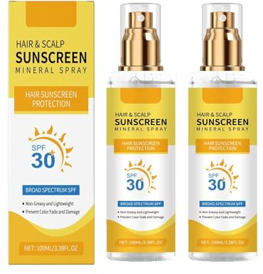 Sonnenschutz Spray Haare und Kopfhaut, Haar und Kopfhautschutzspray LSF30, Sonnenspray für Die Haare und Beugt Trockene Erhält Feuchtigkeit des Haares, Nicht Fettend, 100ml (2)